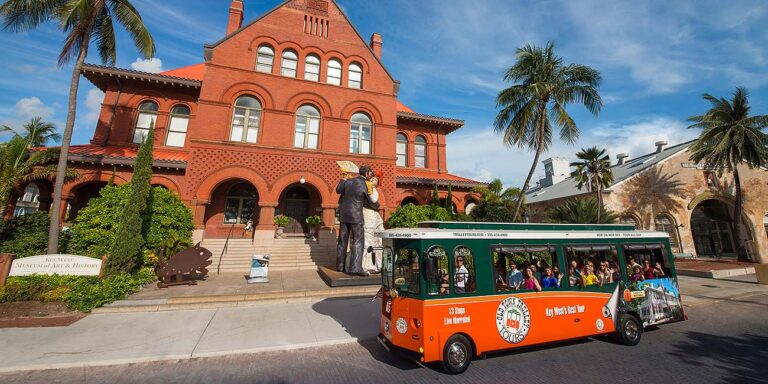Key West Old Town Trolley in front of Custom House